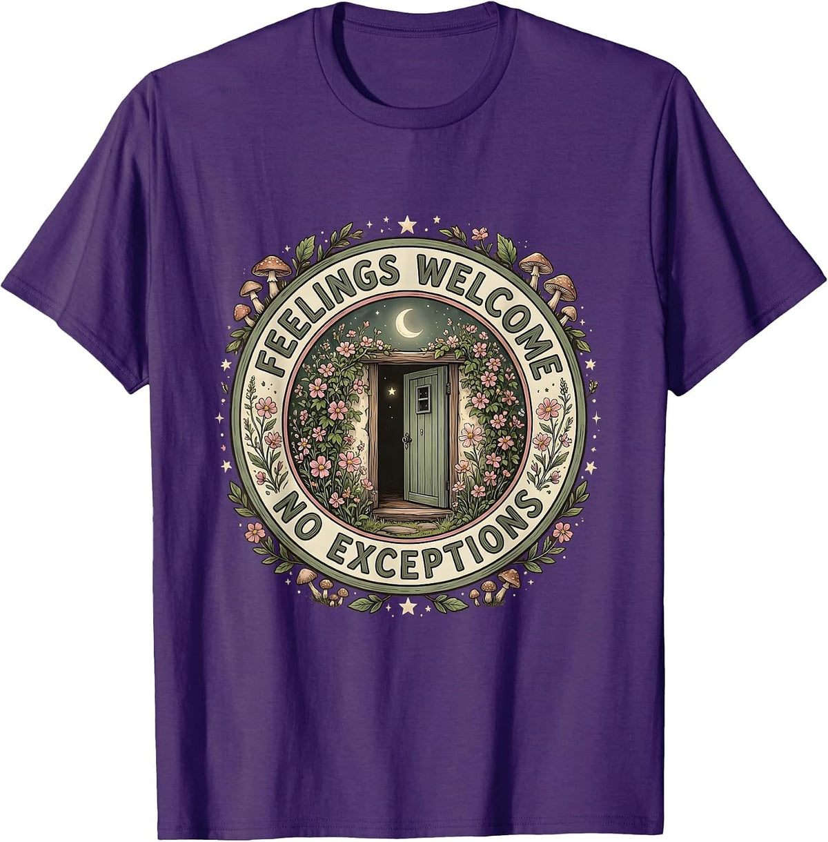 Feelings Welcome No Exceptions School Counselor T-Shirt - Purple