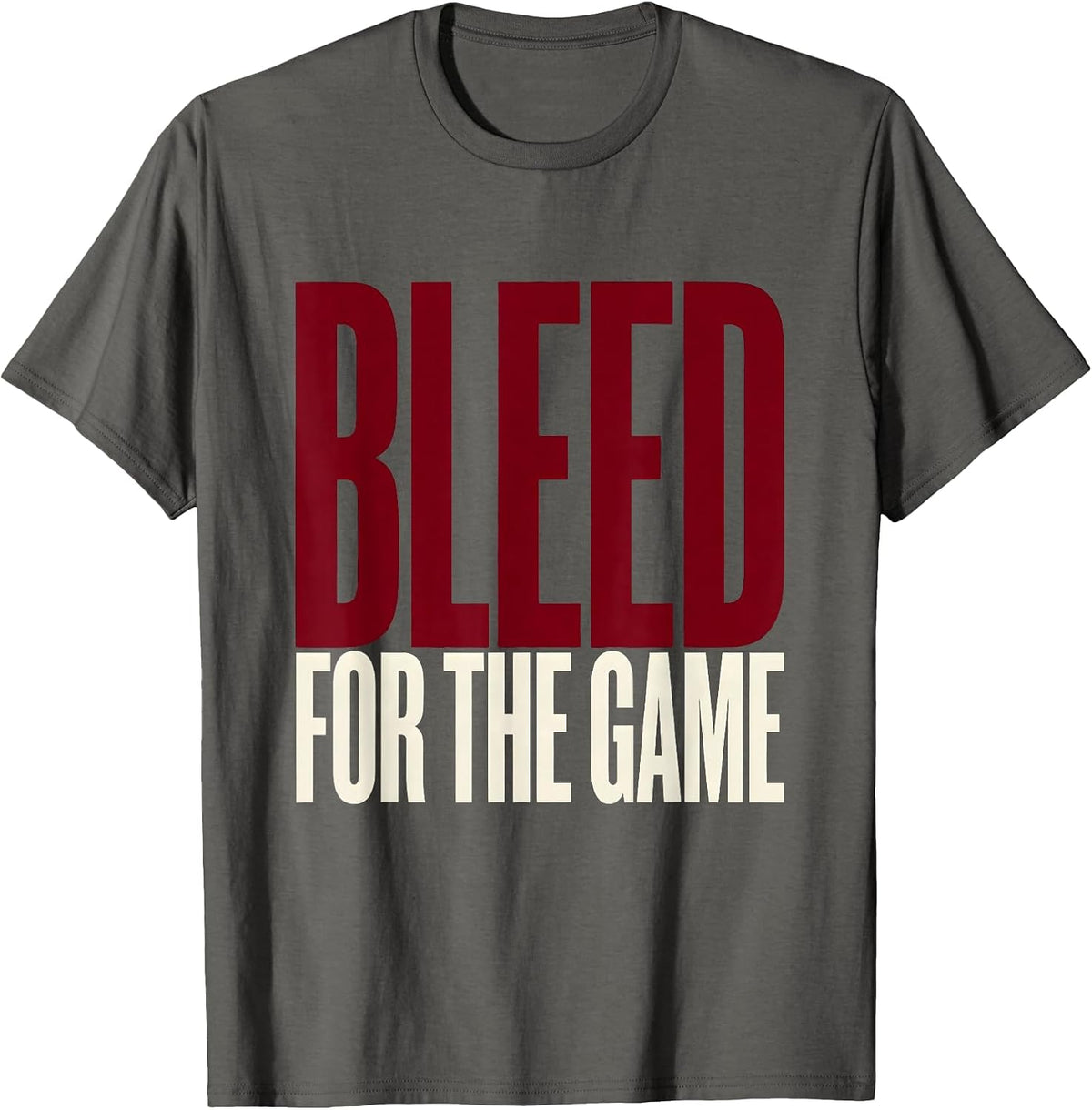 Bleed for the Game Rugby Graphic Design T-Shirt - Asphalt Grey