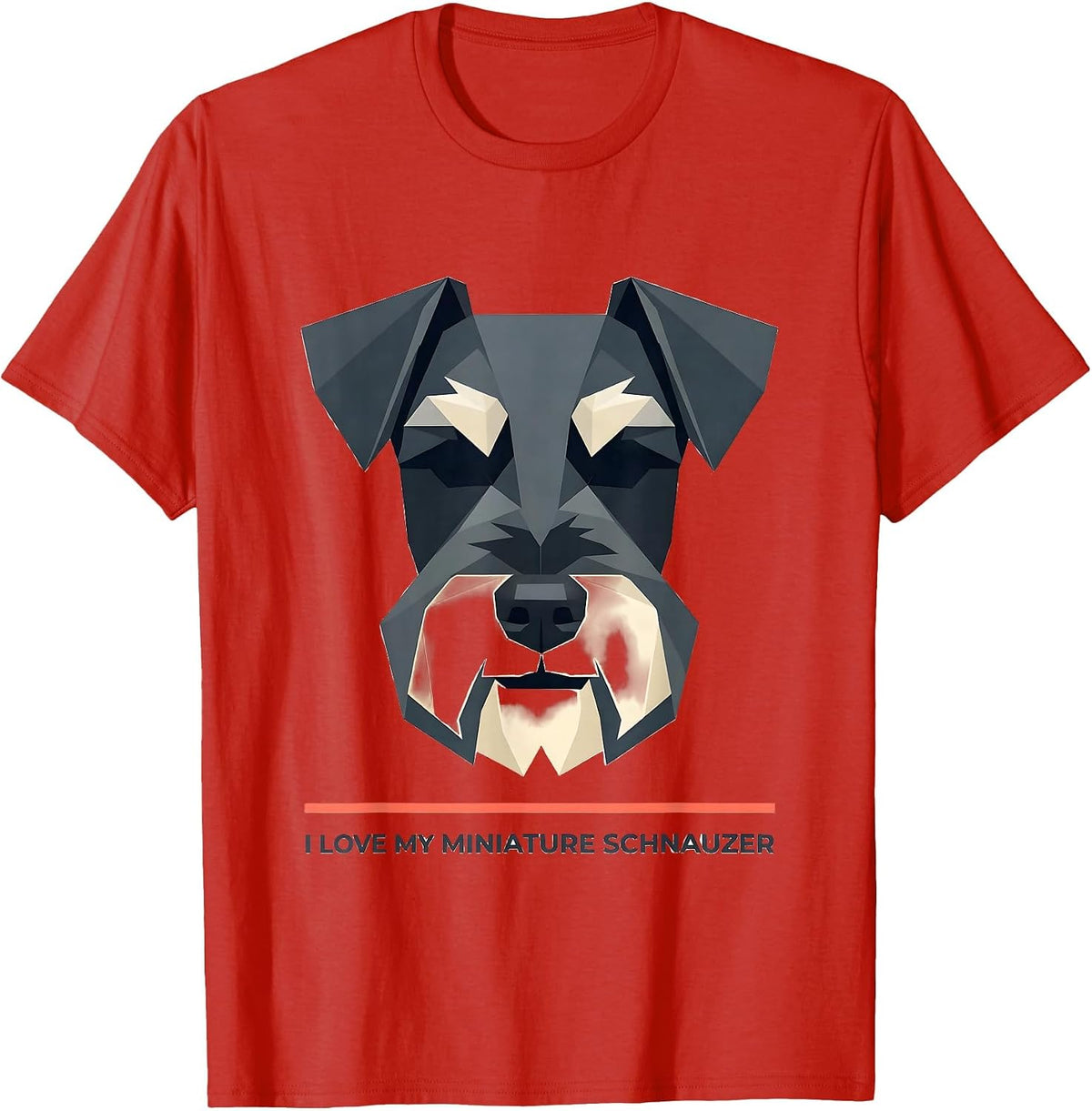 Men's I Love My Miniature Schnauzer Funny Schnauzer Mama Dog Lover T-Shirt - Red