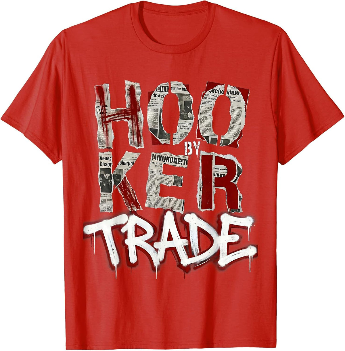 Men's Hooker By Trade Rugby Player Design T-Shirt - Red