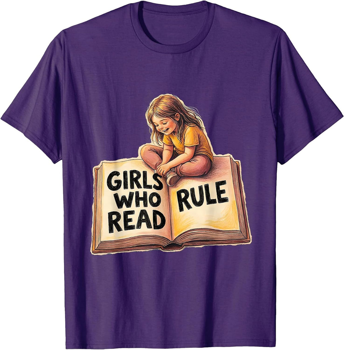 Girls Who Read Rule 3rd Grade Design T-Shirt - Purple
