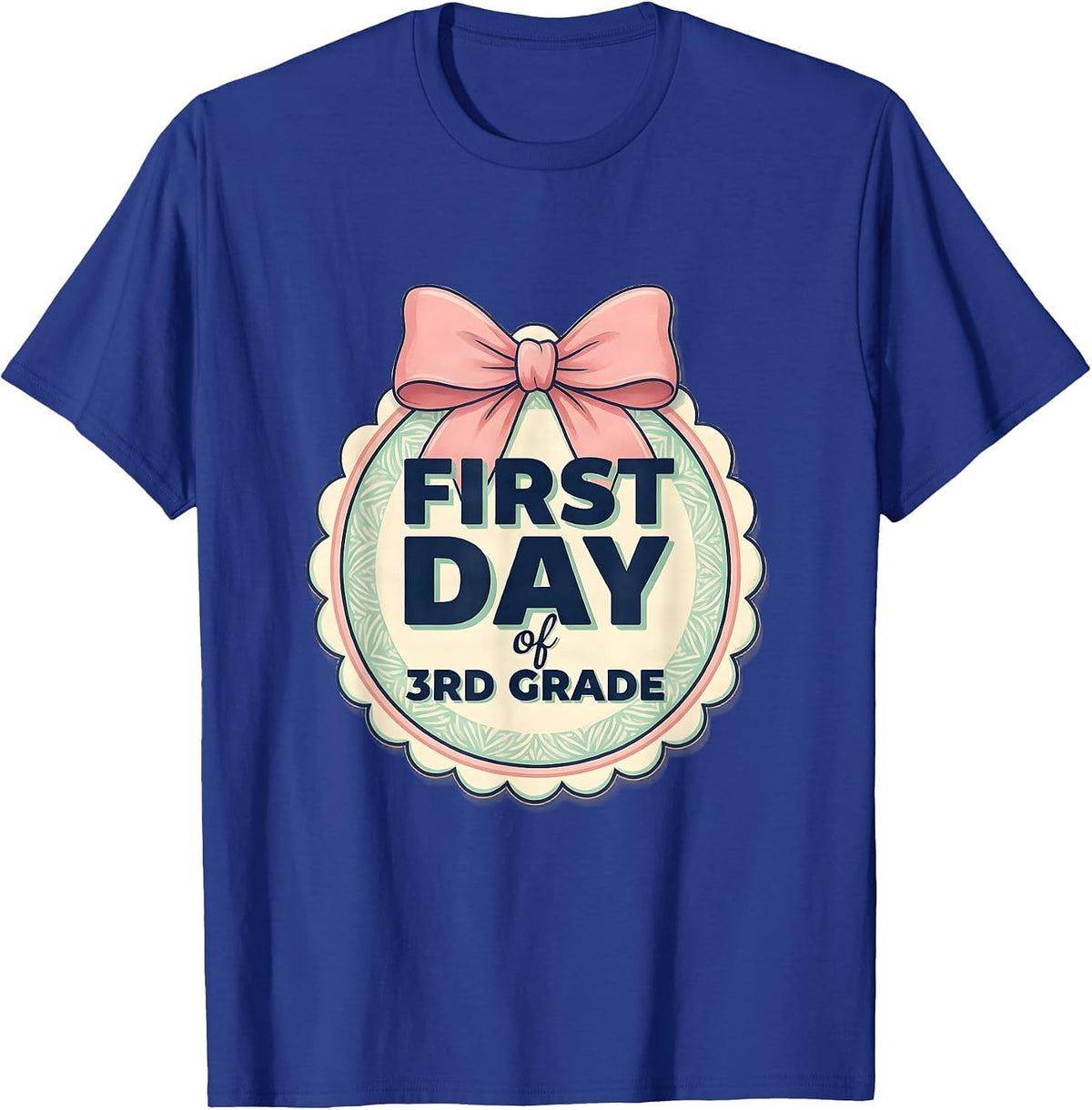 Men's First Day Of 3rd Grade Coquette Bow Back To School Girl T-Shirt - Royal Blue