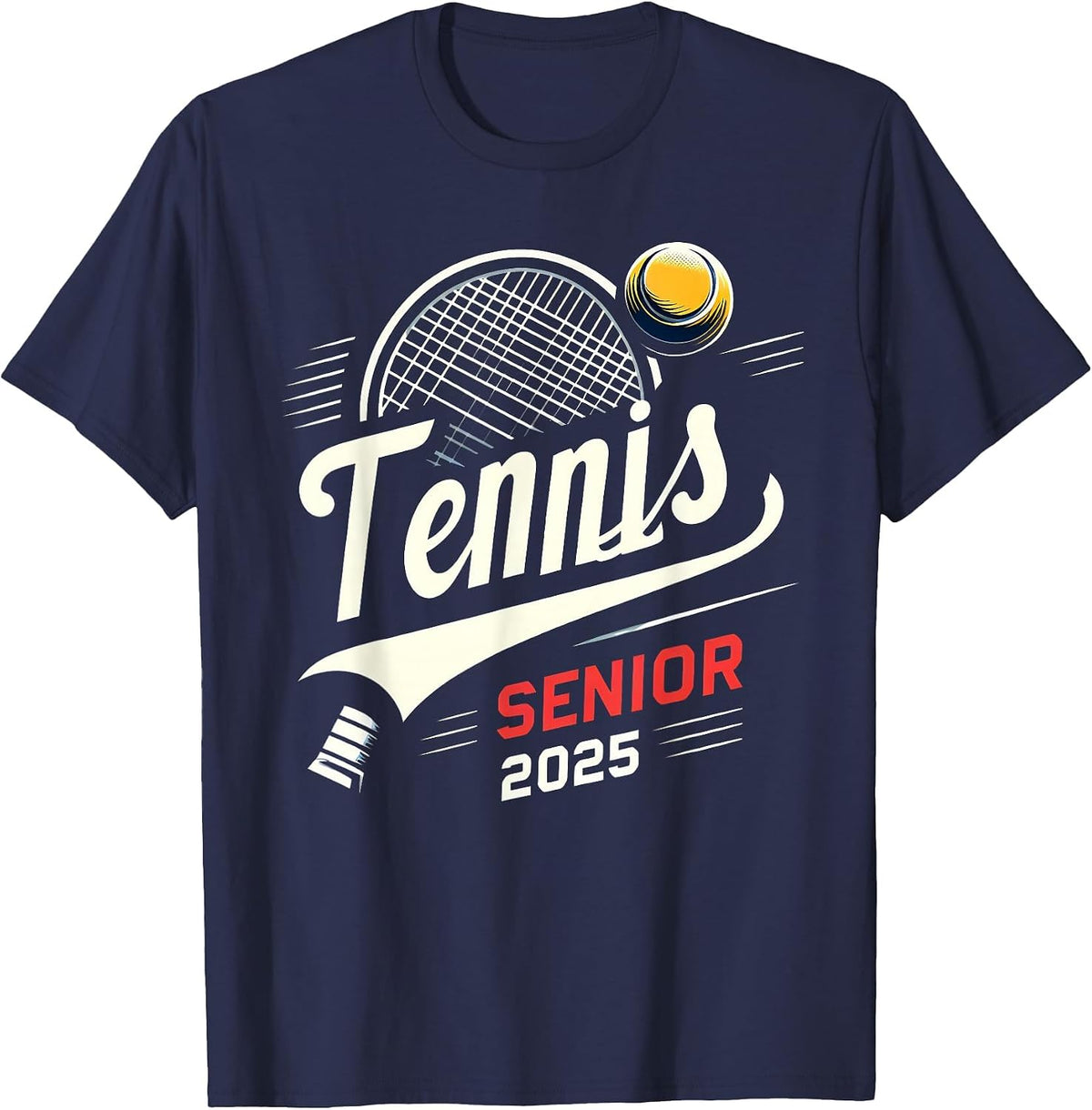 Tennis Senior 2025 Graduation Class of 2025 Graduate Pride T-Shirt - Navy Blue