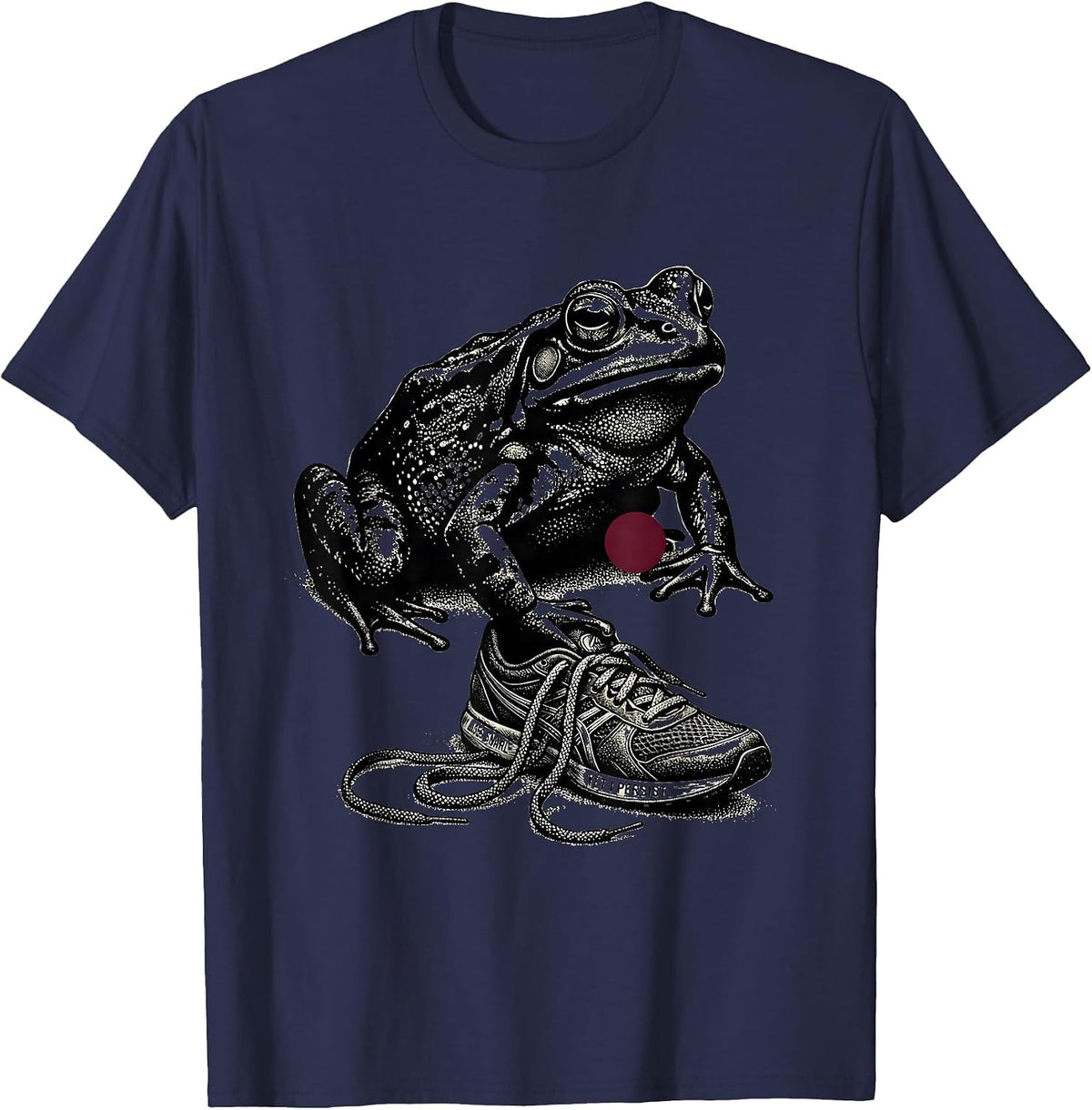 My Laces Snarl, Yet I Persist Grumpy Frog Japanese Ink Art T-Shirt - Navy Blue