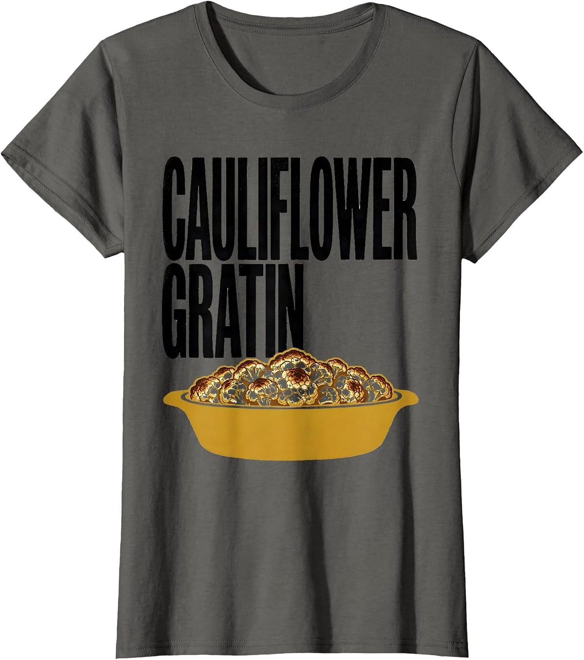 Women's Cauliflower Gratin Bootleg 90's Rap Rock Vintage Funny T-Shirt - Asphalt Grey