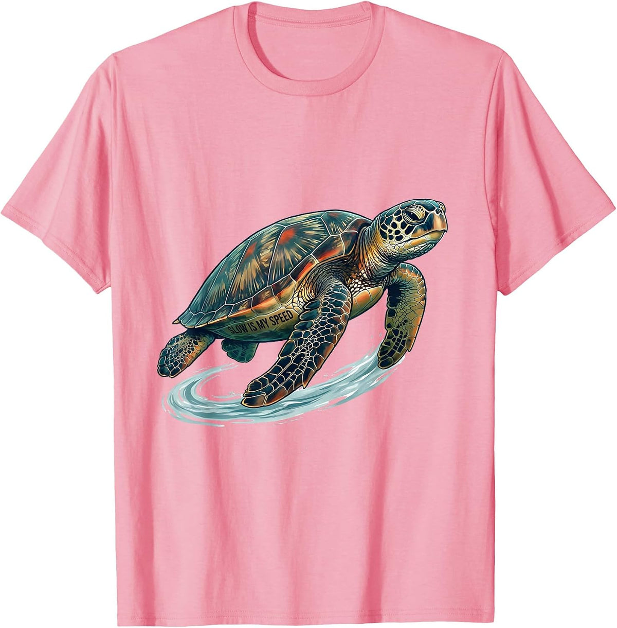 Men's Slow Is My Speed Cute Sea Turtle Ocean Animal Lover T-Shirt - Pink