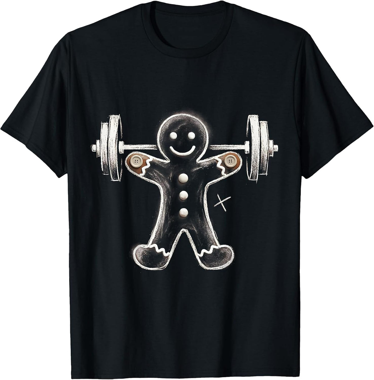 Men's Gingerbread Man Gym Fitness Humor Christmas Workout T-Shirt - Black