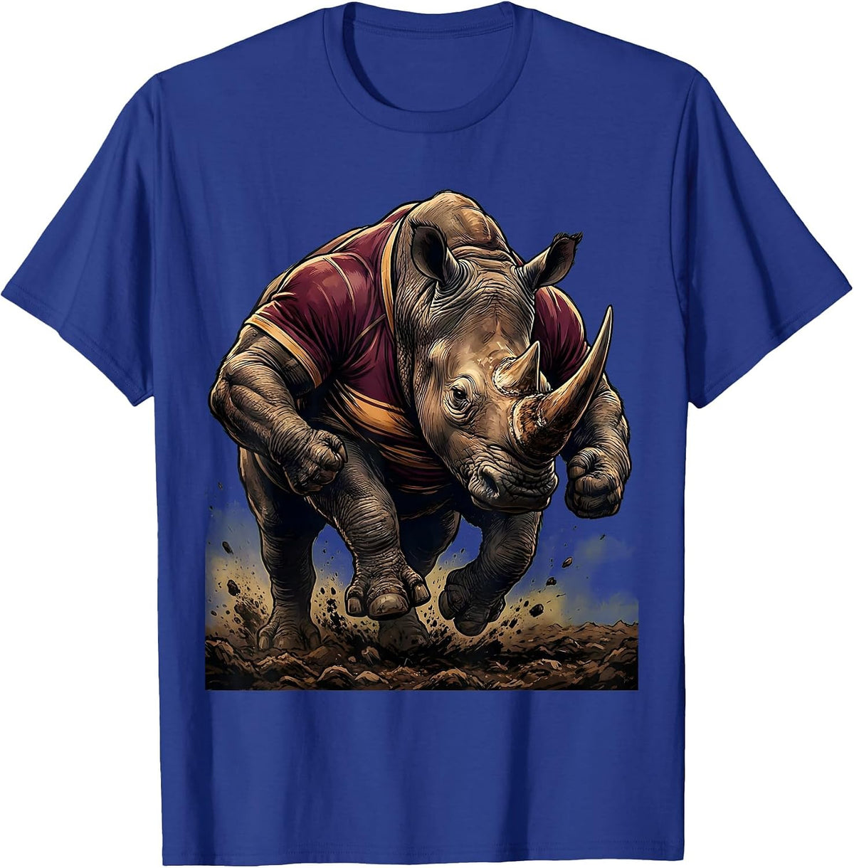 Rhino Rugby Charge Graphic Tee T-Shirt - Royal Blue