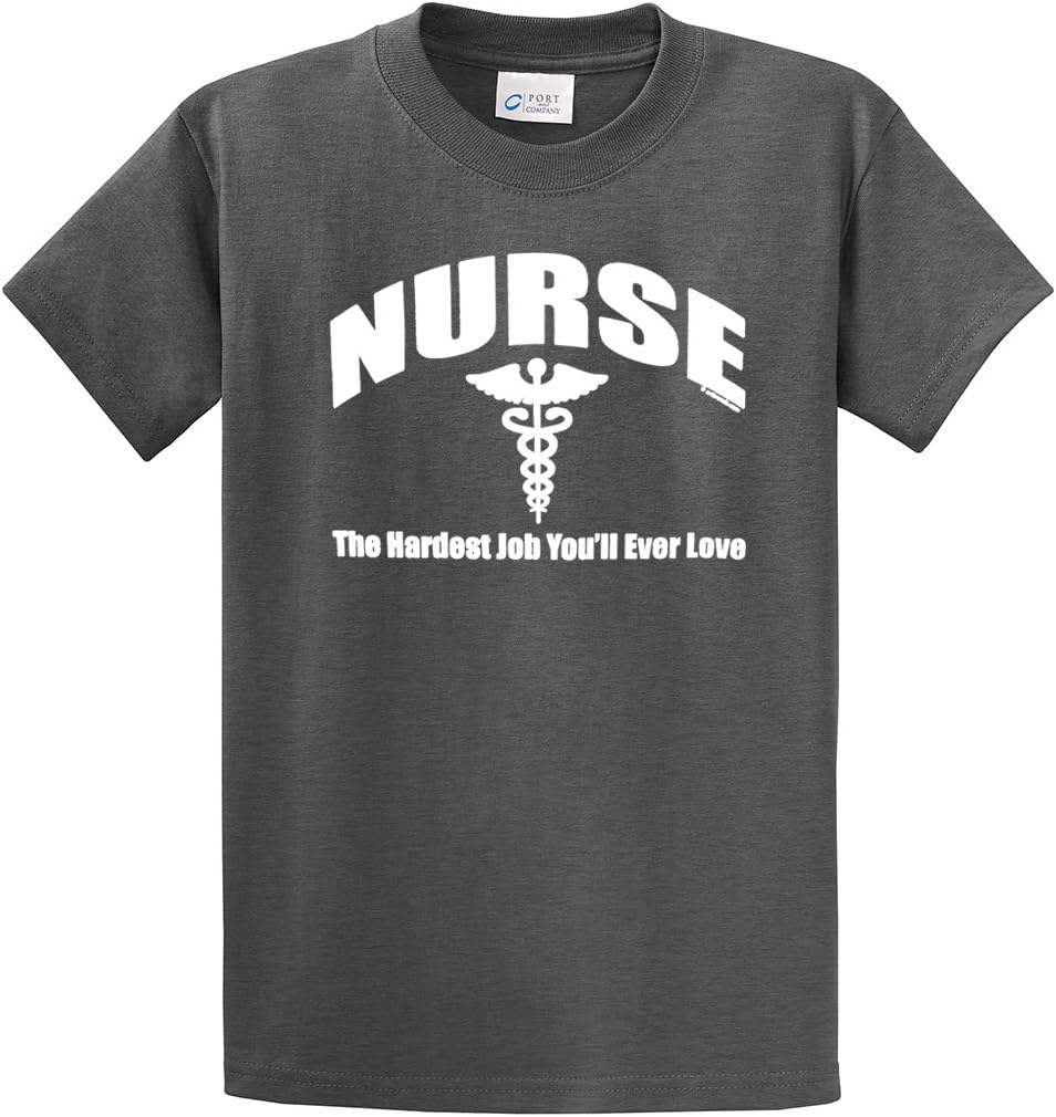 Trenz Shirt Company Nurse T-Shirt Nursing The Hardest Job You Will Ever Love RN LPN CNA Hospital Tee Mens Graphic T-Shirt -