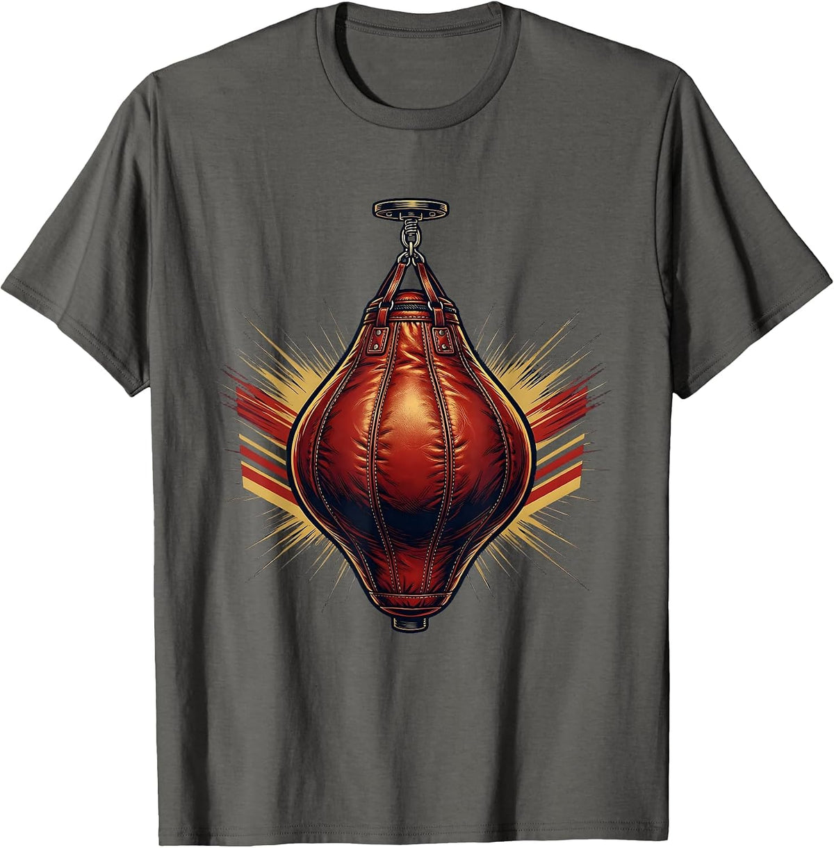 Speed Bag Spotlight Boxing Gym Graphic T-Shirt - Asphalt Grey
