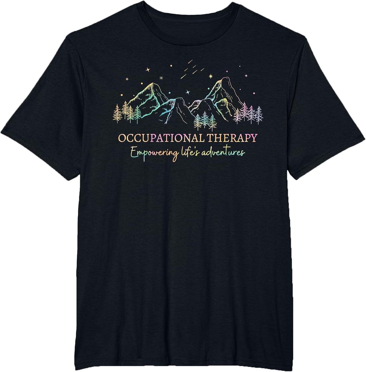 Tie Dye Occupational Therapy Empowering Life's Adventures OT T-Shirt - Black