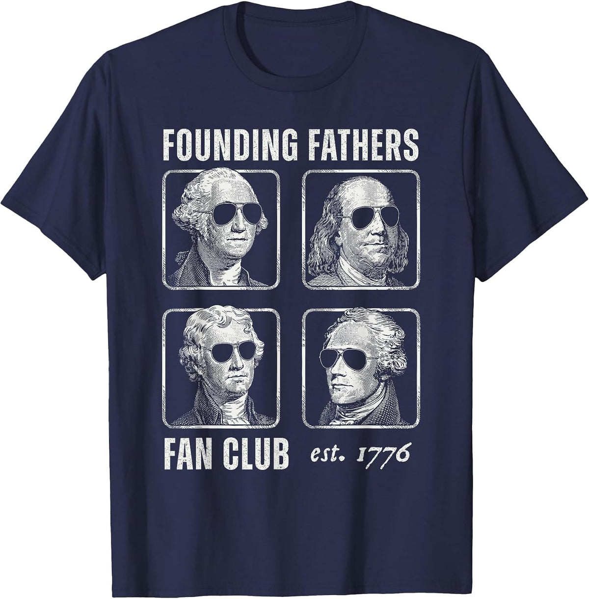 History Teacher Founding Fathers Fan Club 1776 T-Shirt - Navy Blue