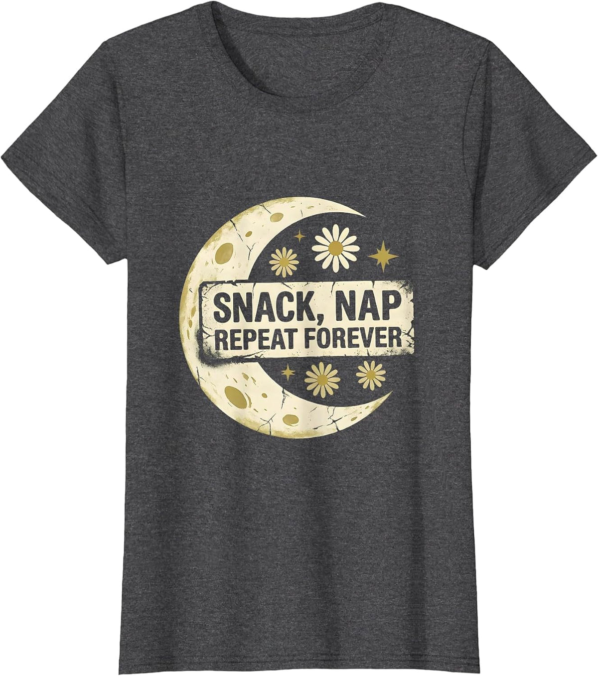 Women's Snack Nap Repeat Forever Preschool Teacher T-Shirt - Dark Heather Grey