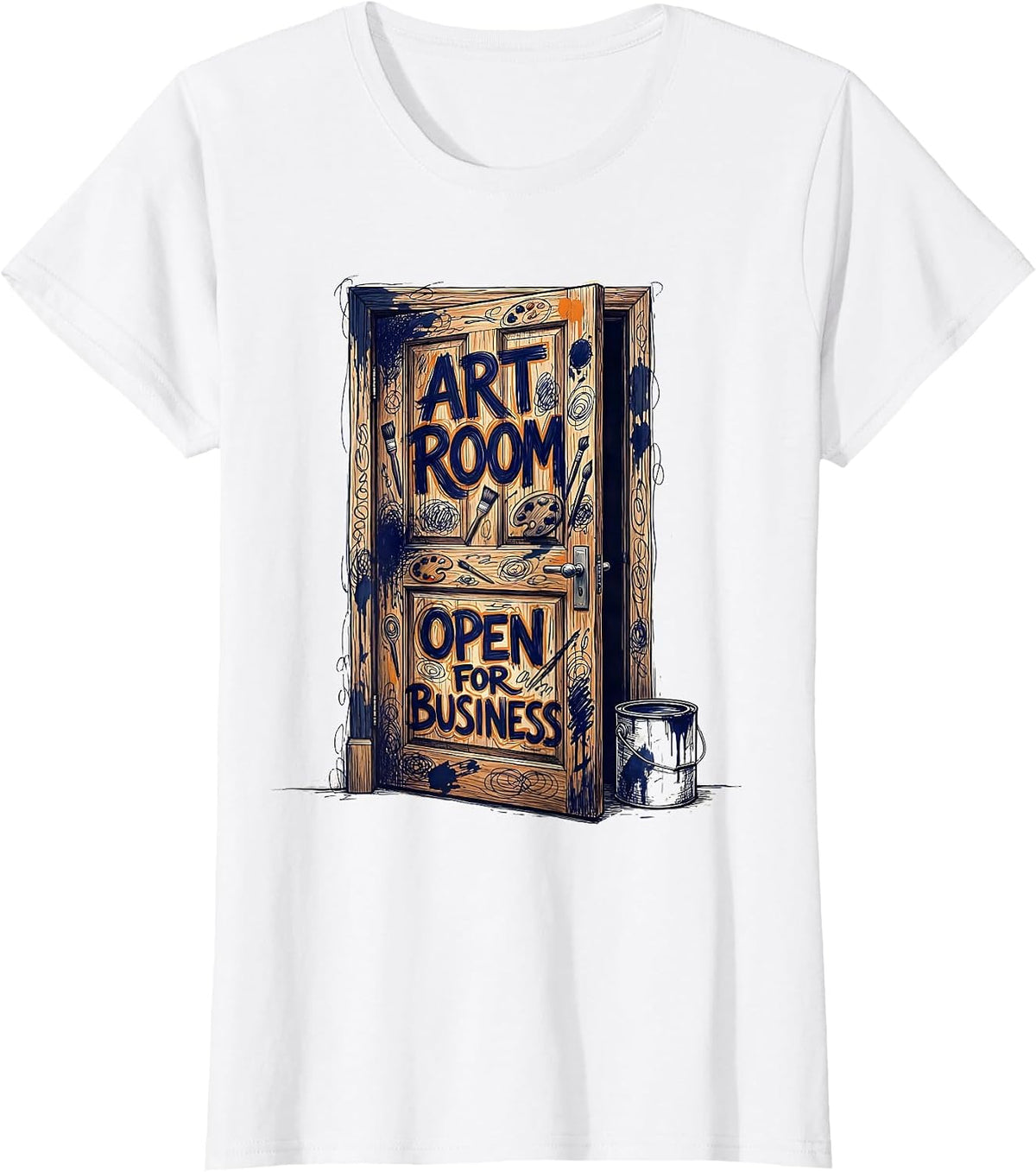 Art Room Open For Business Back to School Design T-Shirt - White