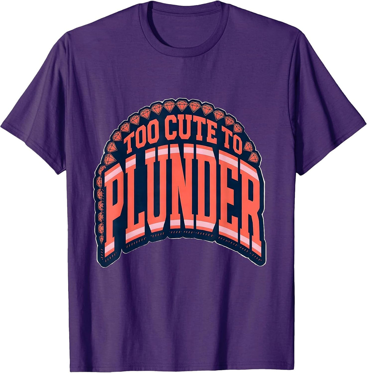 Too Cute to Plunder Kids Pirate Design T-Shirt - Purple