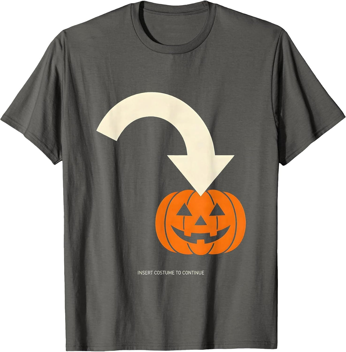 Insert Costume To Continue Error 404 Lazy Halloween Geek T-Shirt - Asphalt Grey