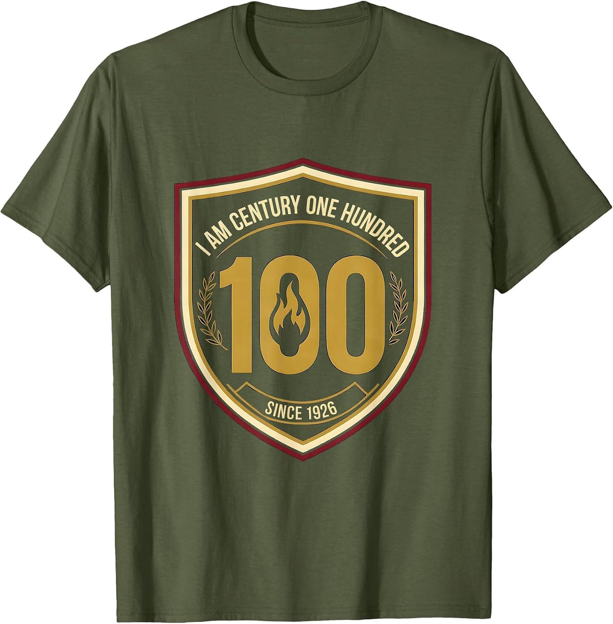 I Am Century One Hundred Since 1926 Centennial Black History T-Shirt - Olive Green