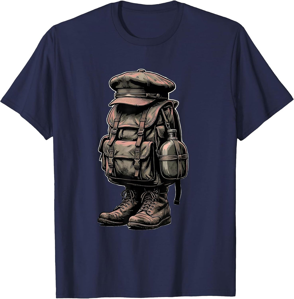 Men's Union Forage Cap Reenactor Civil War History Buff T-Shirt - Navy Blue