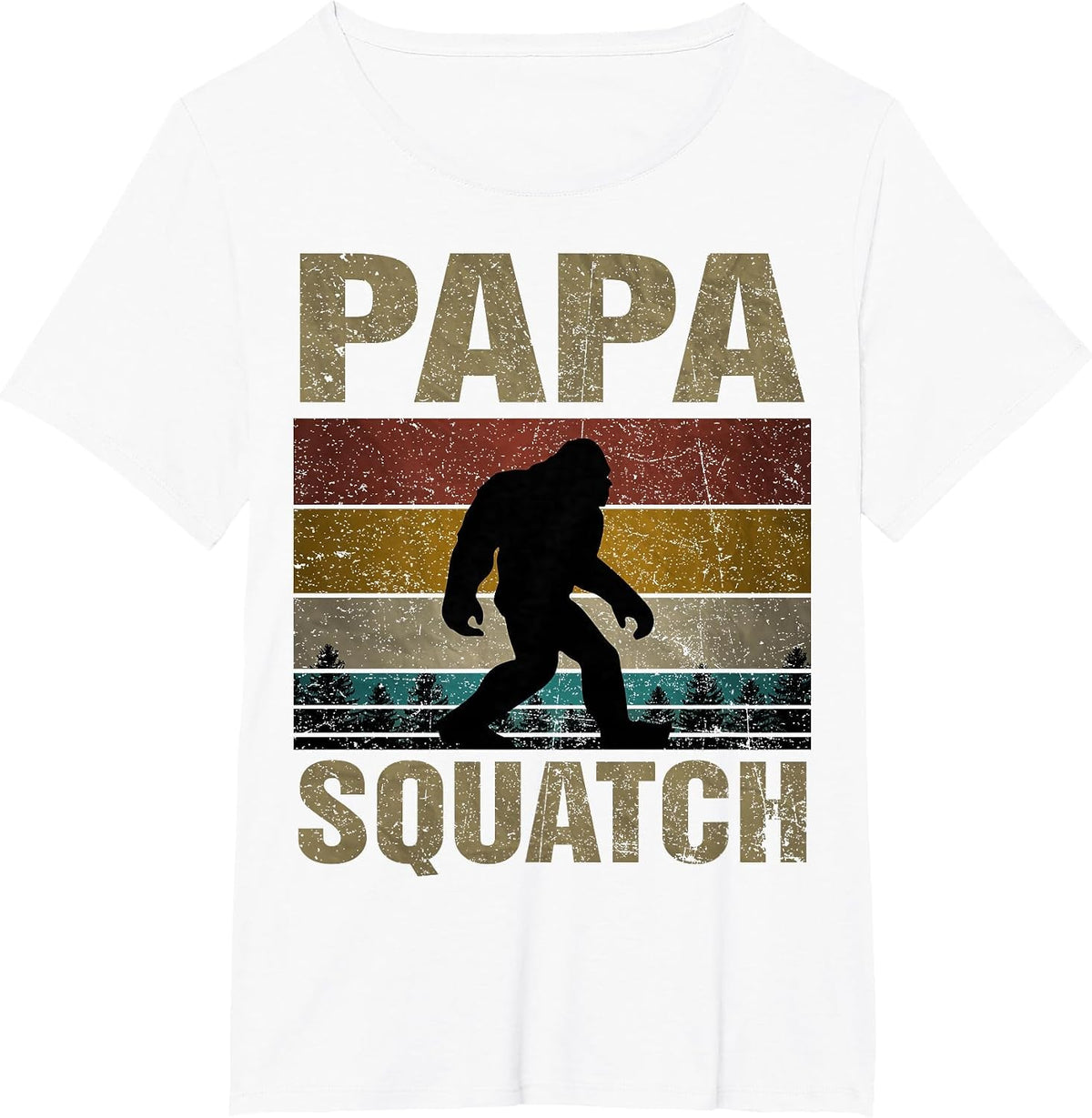 Papa Squatch Bigfoot Papa Sasquatch Yeti Family T-Shirt - White