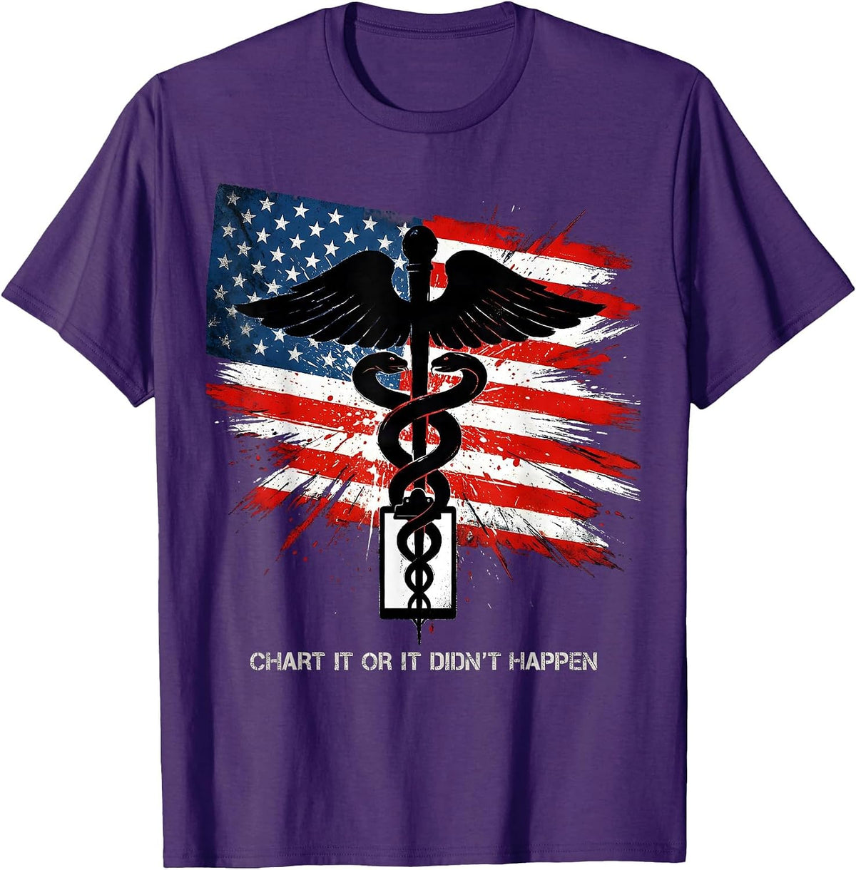 Men's Chart It or It Didn't Happen Nurse Design T-Shirt - Purple