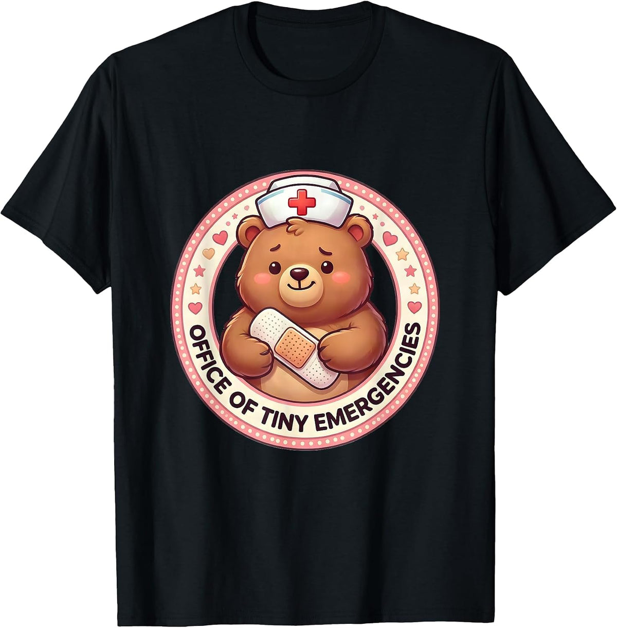 Men's Office of Tiny Emergencies School Nurse Design T-Shirt - Black
