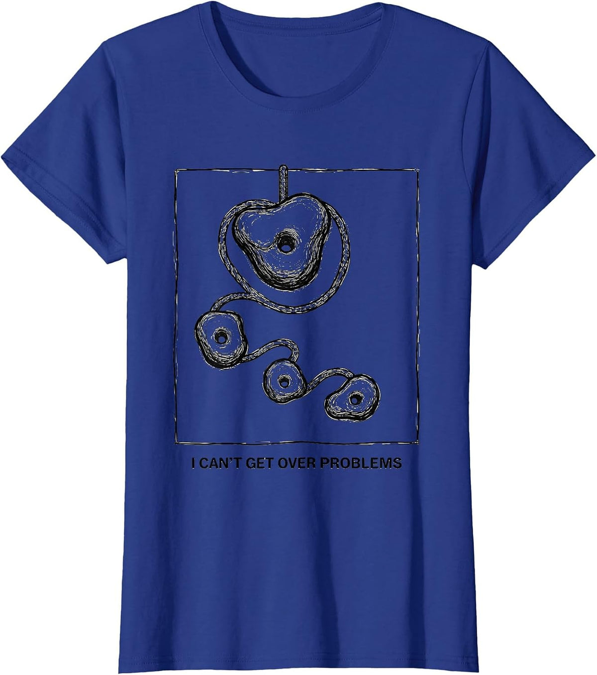 Women's I Can't Get Over Problems Funny Rock Climbing Bouldering T-Shirt - Royal Blue