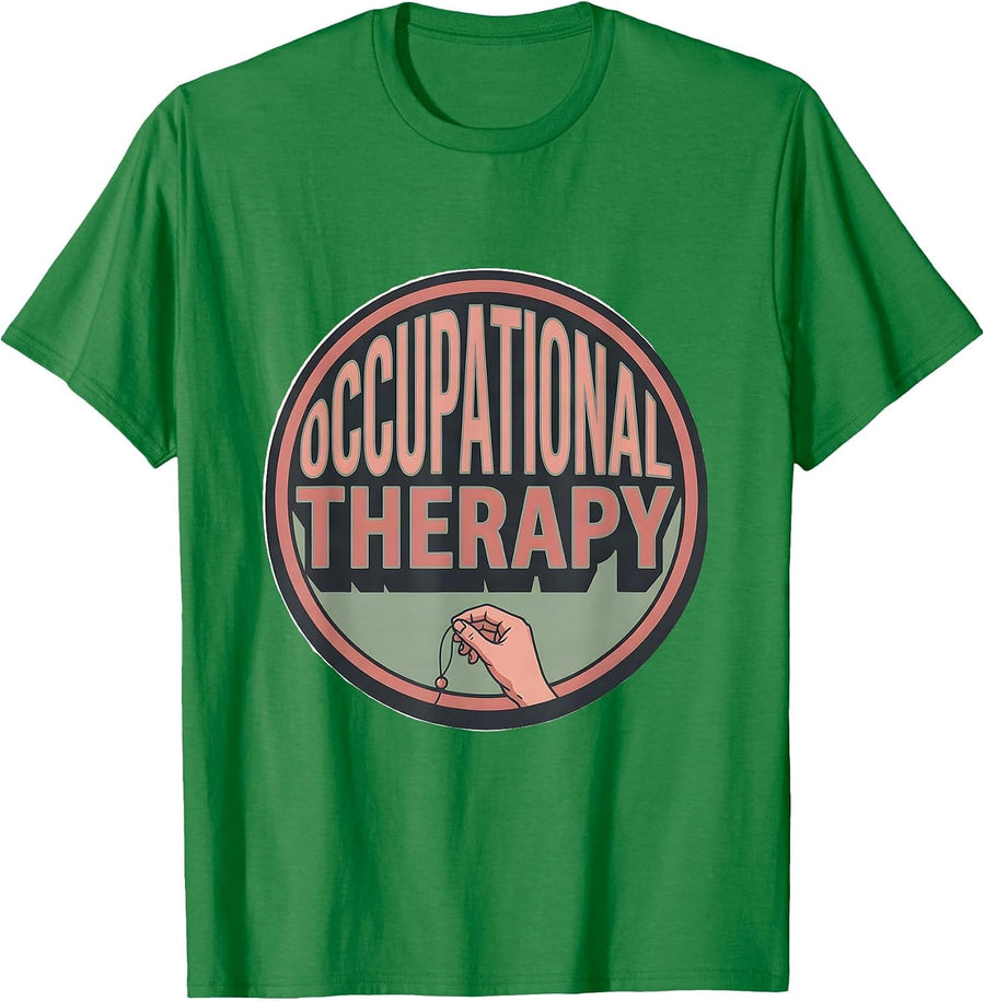 Men's Occupational Therapy Bold Collegiate Therapist OT Month T-Shirt - Kelly Green