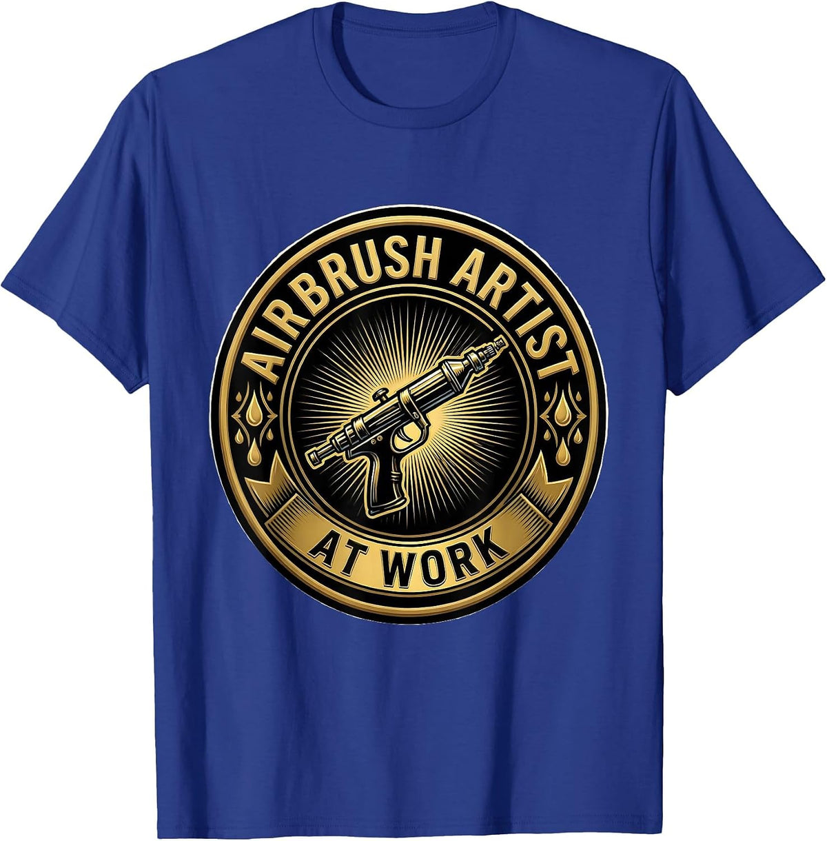 Airbrush Artist At Work Creative Design T-Shirt - Royal Blue