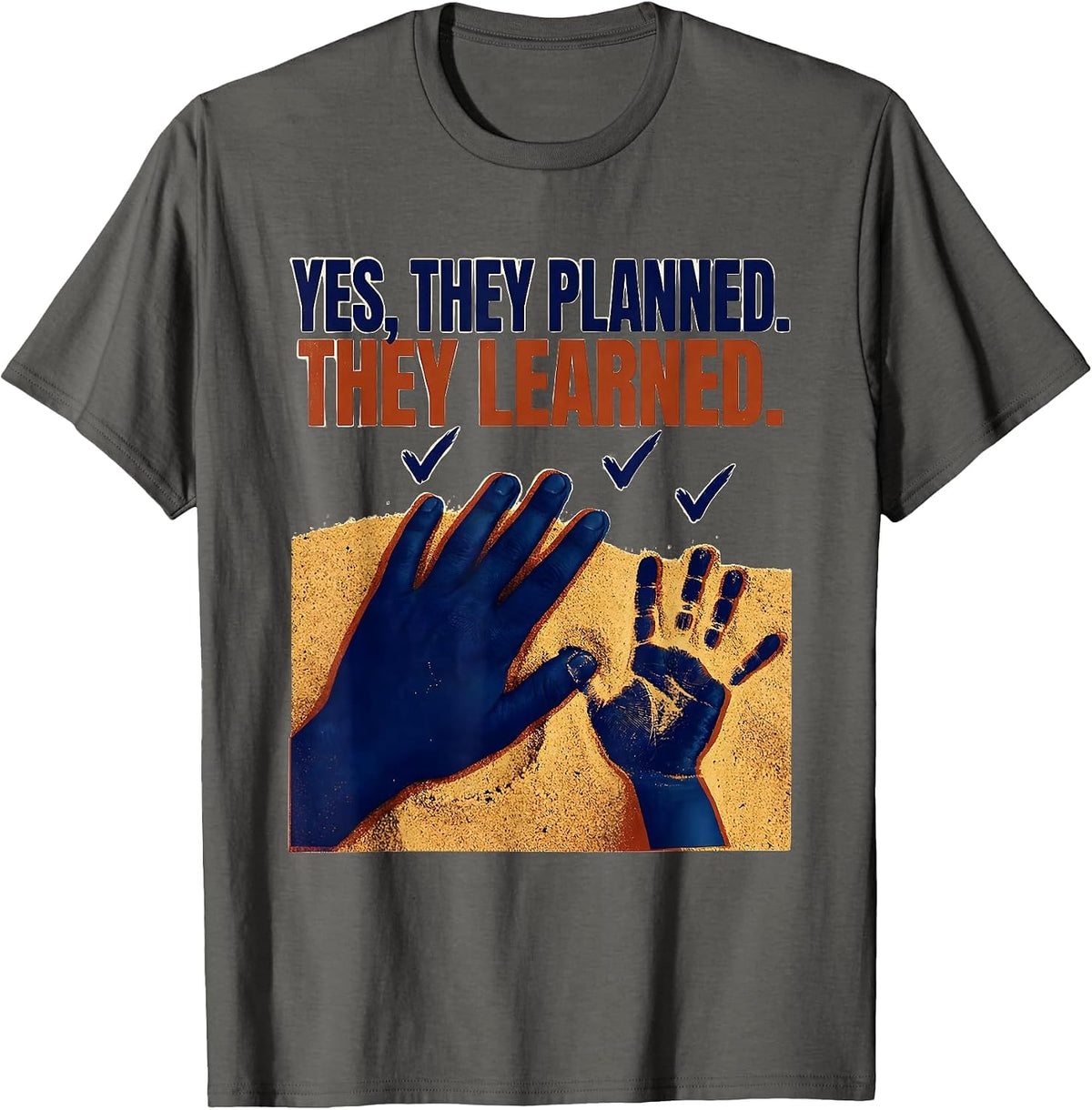 Men's Yes They Planned They Learned Preschool Teacher Back To T-Shirt - Asphalt Grey