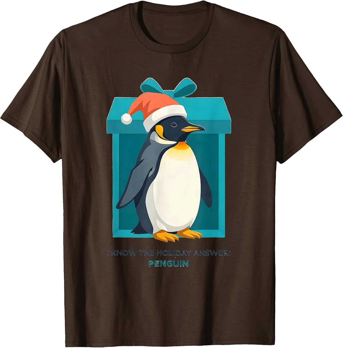 I Know The Holiday Answer: Penguin Funny Penguin Lover T-Shirt - Brown