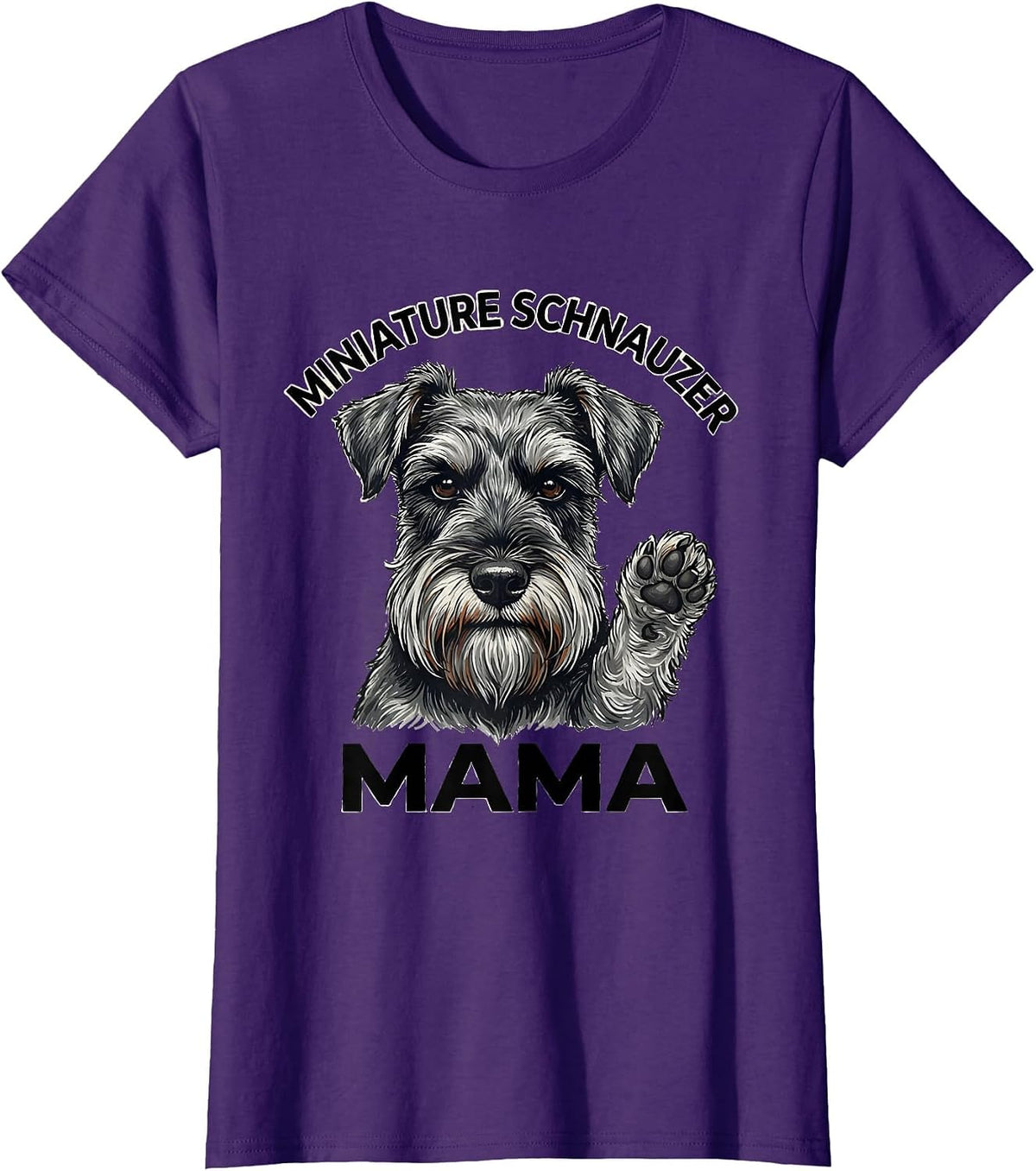 Women's Miniature Schnauzer Mama Funny Dog Lover Gift T-Shirt - Purple