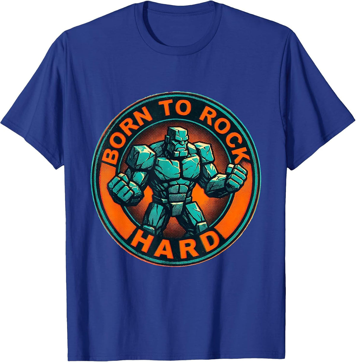 Born to Rock Hard Mens Rock Music Design T-Shirt - Royal Blue
