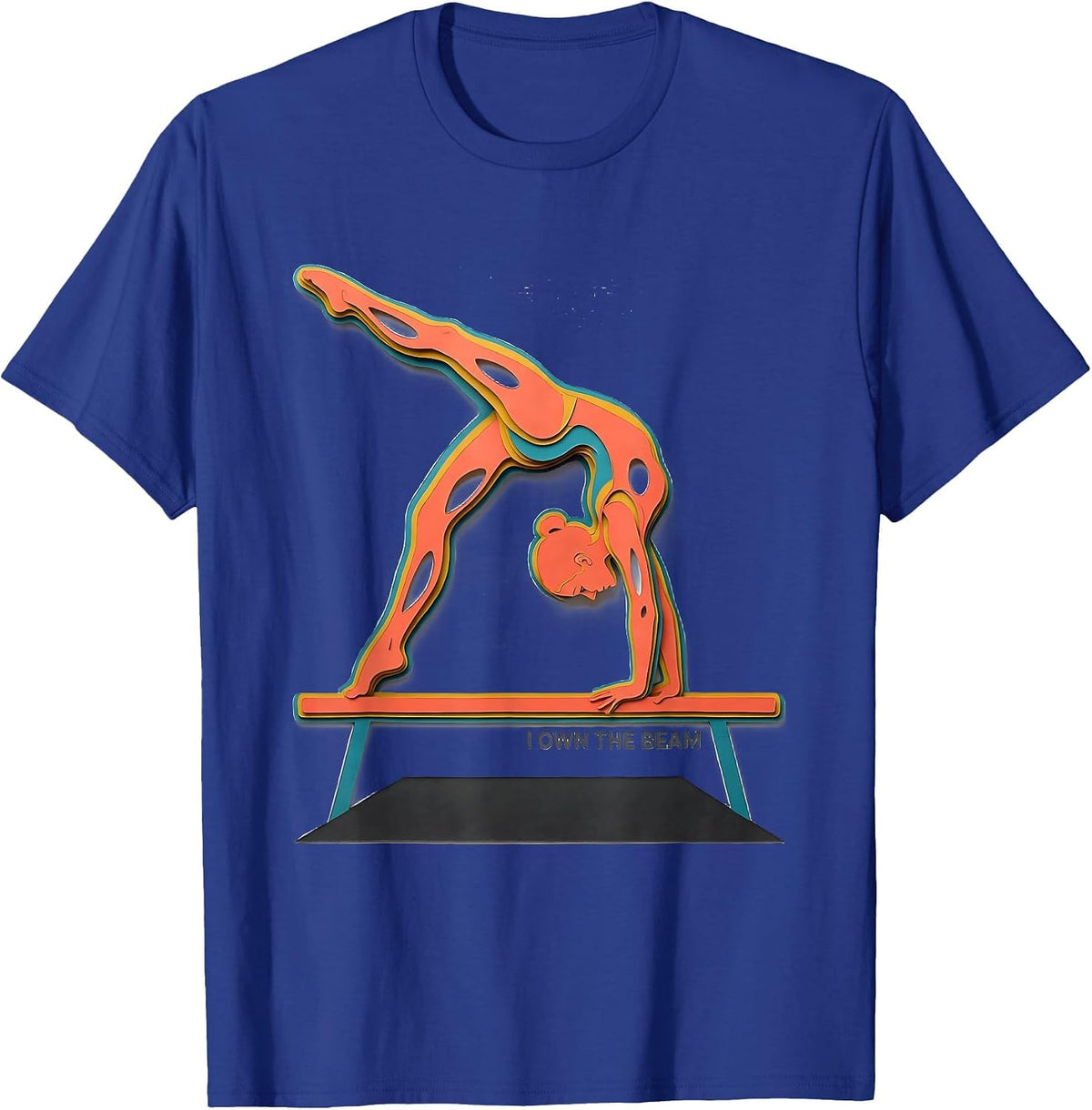 I Own The Beam Paper Cutout Gymnastics Gift for Girls Sport T-Shirt - Royal Blue