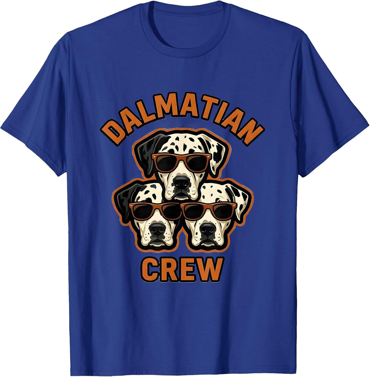 Men's Dalmatian Crew Mascot Logo Dog Breed Portrait T-Shirt - Royal Blue