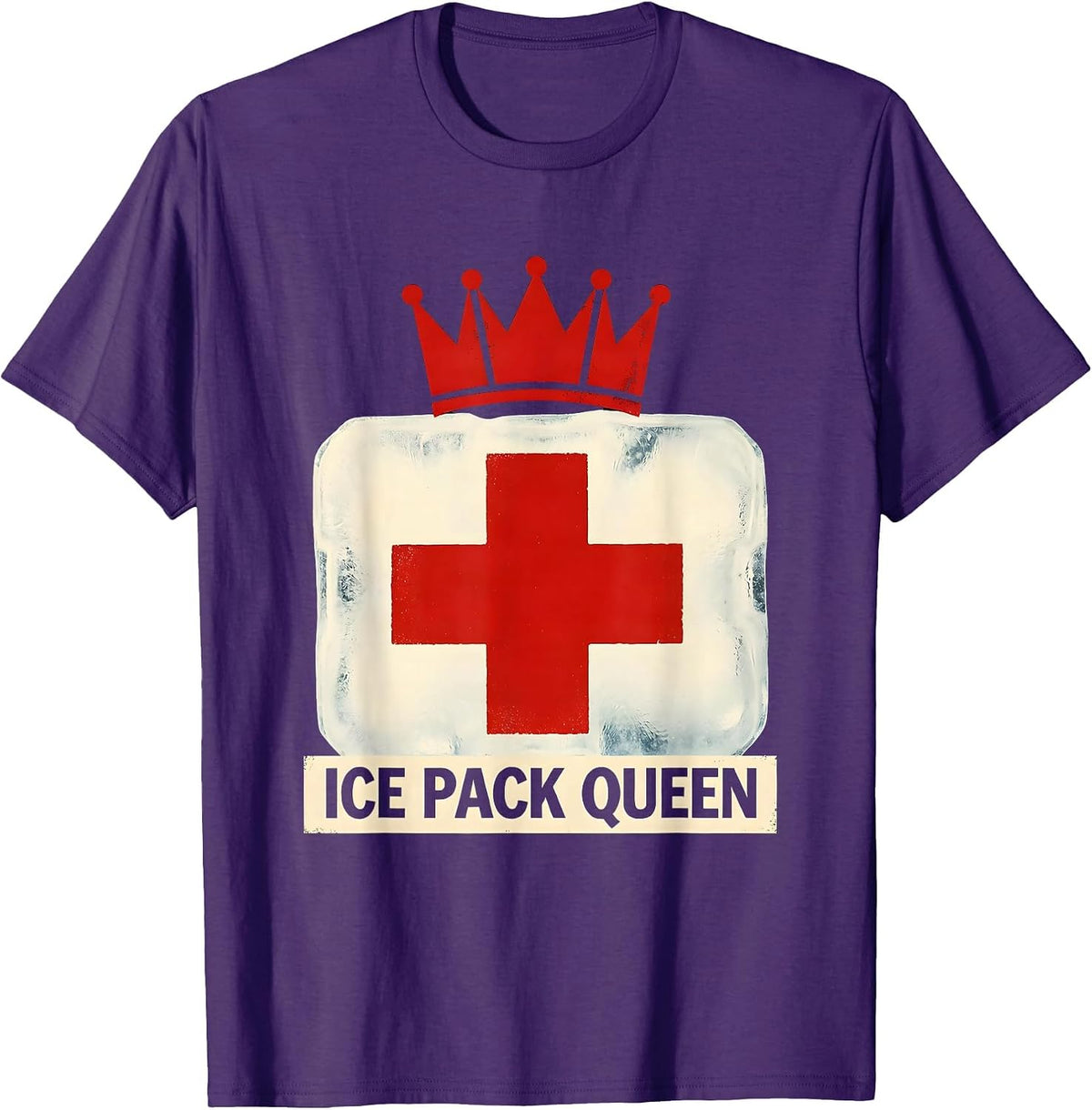 Men's Ice Pack Queen School Nurse Design T-Shirt - Purple