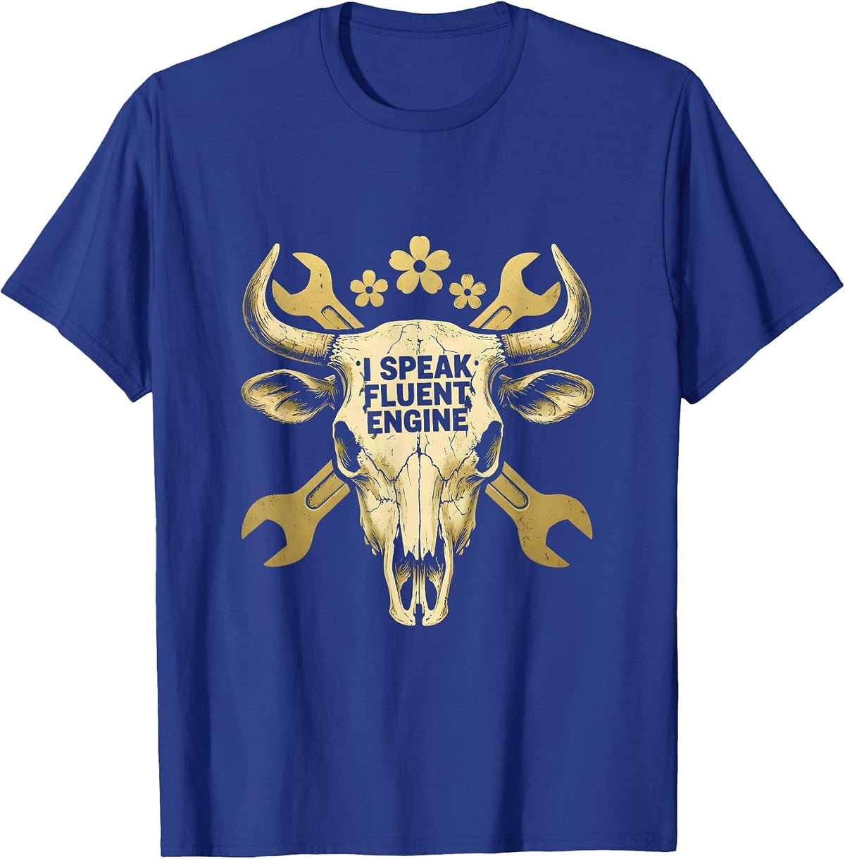 Men's I Speak Fluent Engine Mechanic Graphic Design T-Shirt - Royal Blue