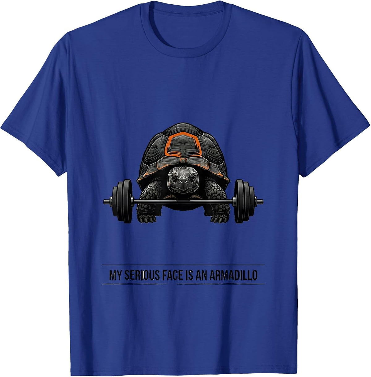 My Serious Face Is An Armadillo Funny Gym Weightlifting T-Shirt - Royal Blue