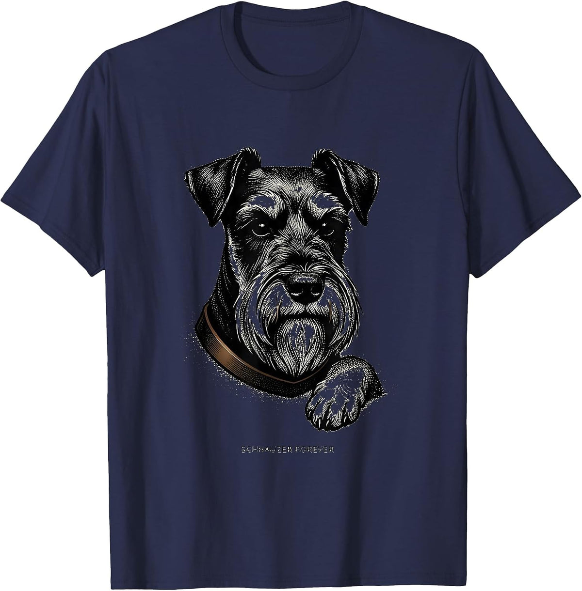 Schnauzer Forever Cute Miniature Schnauzer Lover Gift T-Shirt - Navy Blue