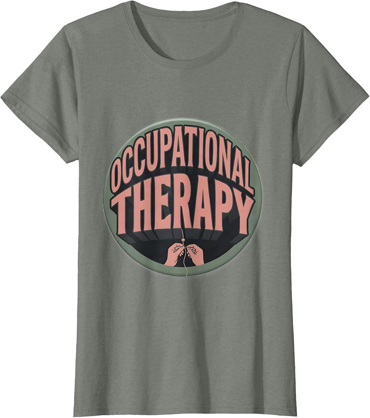 Occupational Therapy Bold Collegiate Therapist OT Month T-Shirt - Olive Heather
