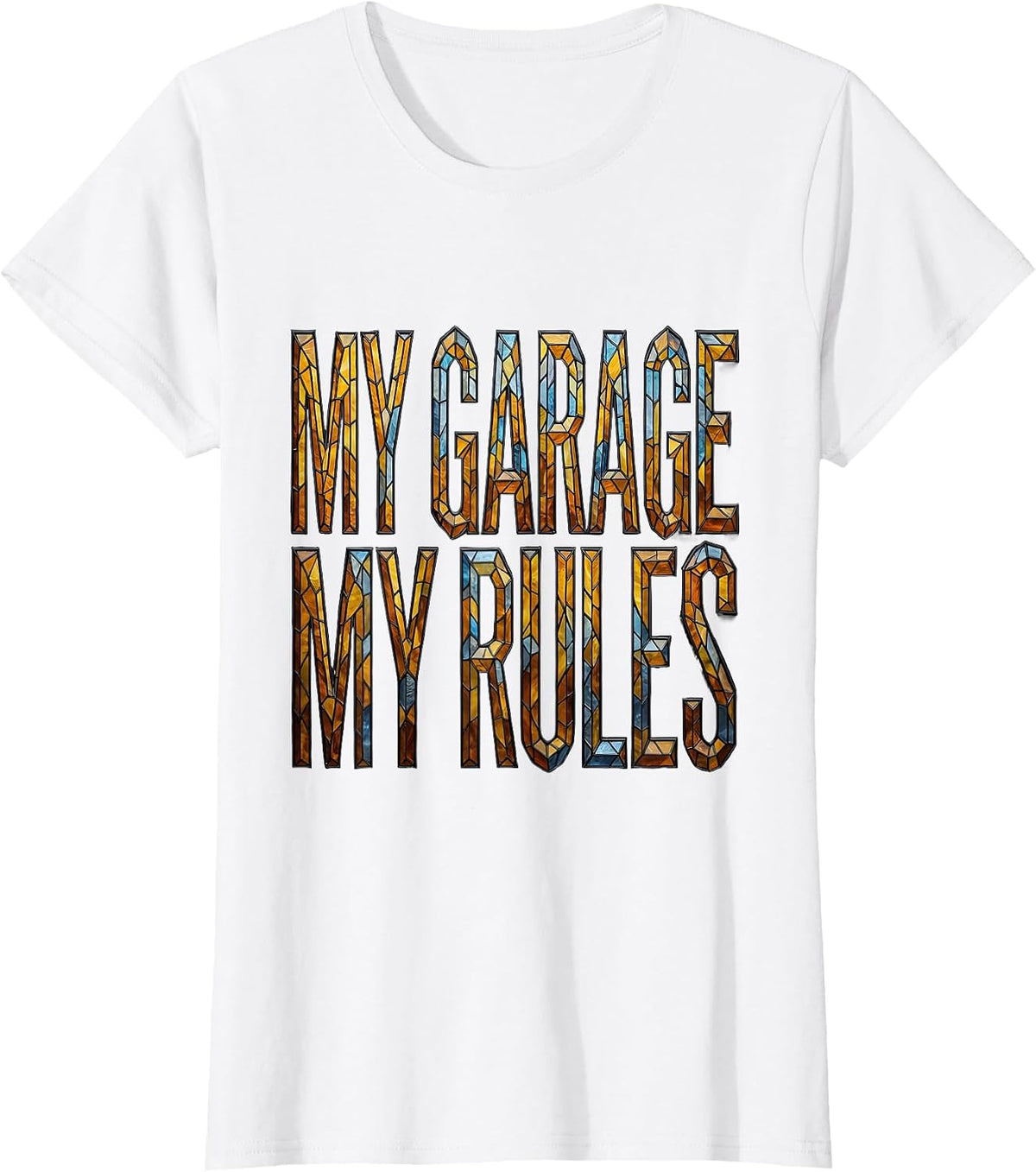 My Garage My Rules Mechanic Design T-Shirt - White