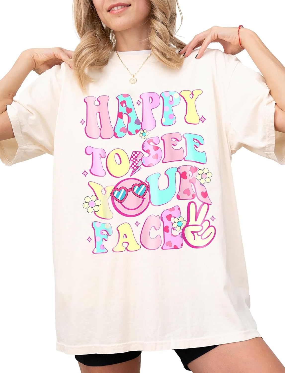 Back to School Shirt Teacher Happy Face Tshirt - Pastelnostalgiavibe