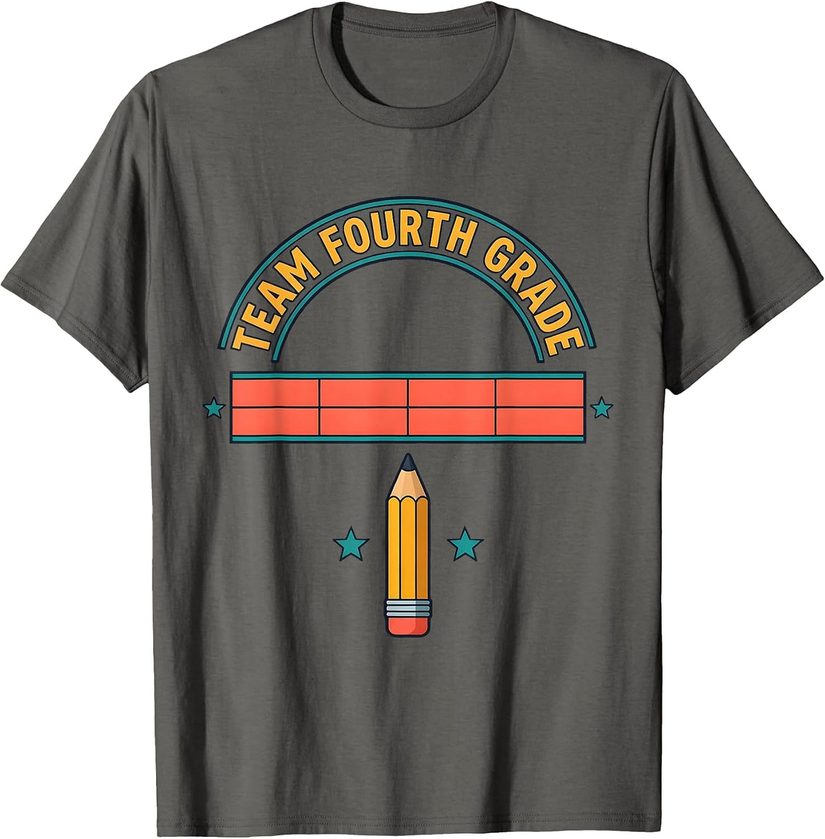 Team Fourth Grade Back To School Student Teacher First Day T-Shirt - Asphalt Grey