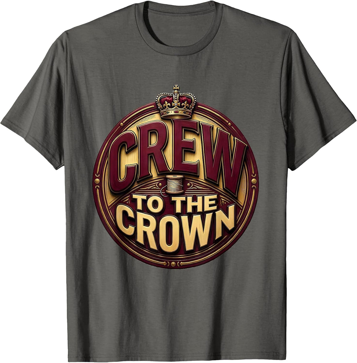 Crew To The Crown Funny Dental Hygienist Vintage Collegiate T-Shirt - Asphalt Grey