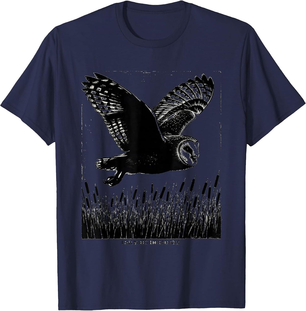 Men's I Save My Best Hoots For Owls Funny Owl Lover Birdwatcher T-Shirt - Navy Blue