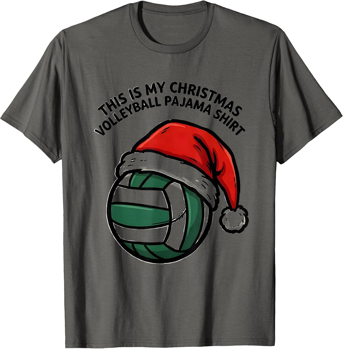 Men's This Is My Christmas Volleyball Pajama Shirt Sport T-Shirt - Asphalt Grey