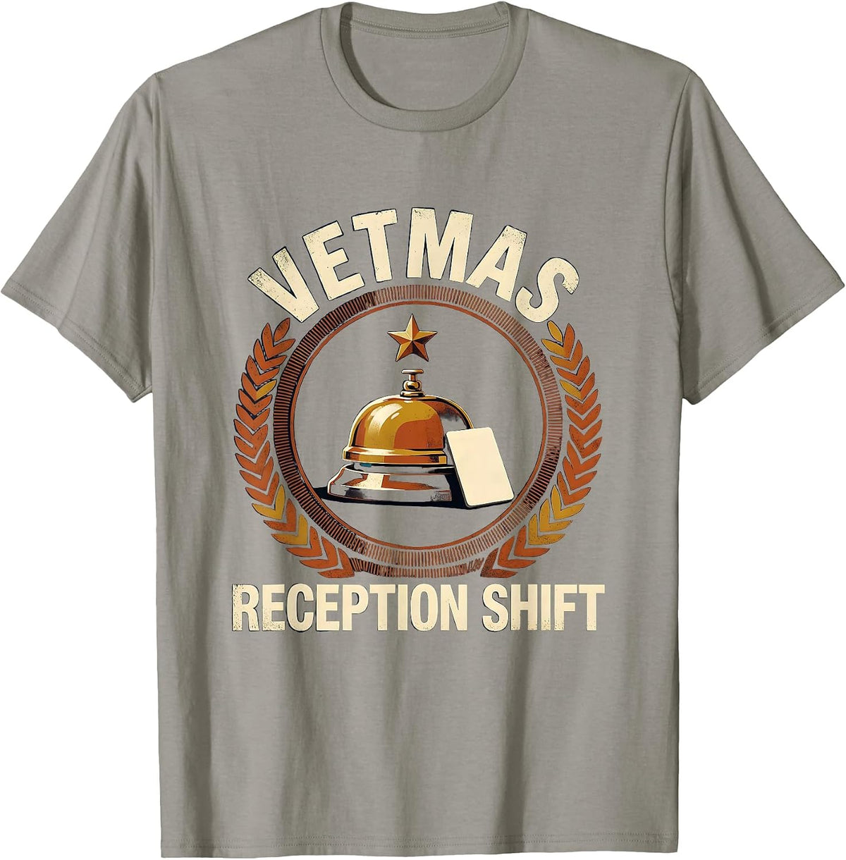 Men's Vetmas Reception Shift Funny Vet Tech Christmas Occupational T-Shirt - Slate Grey