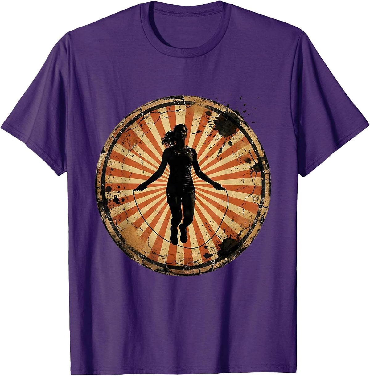 Jump Rope Sunburst Athleisure Summer Graphic T-Shirt - Purple