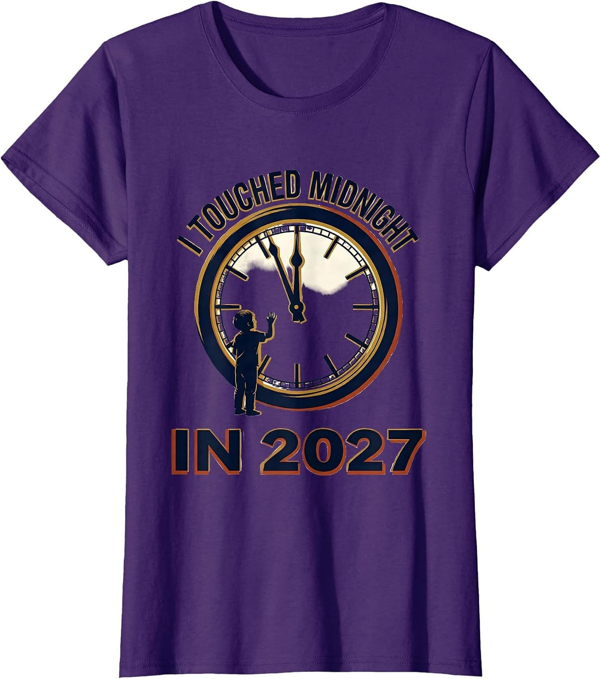 Women's I Touched Midnight In 2027 Family Matching New Years Eve T-Shirt - Purple
