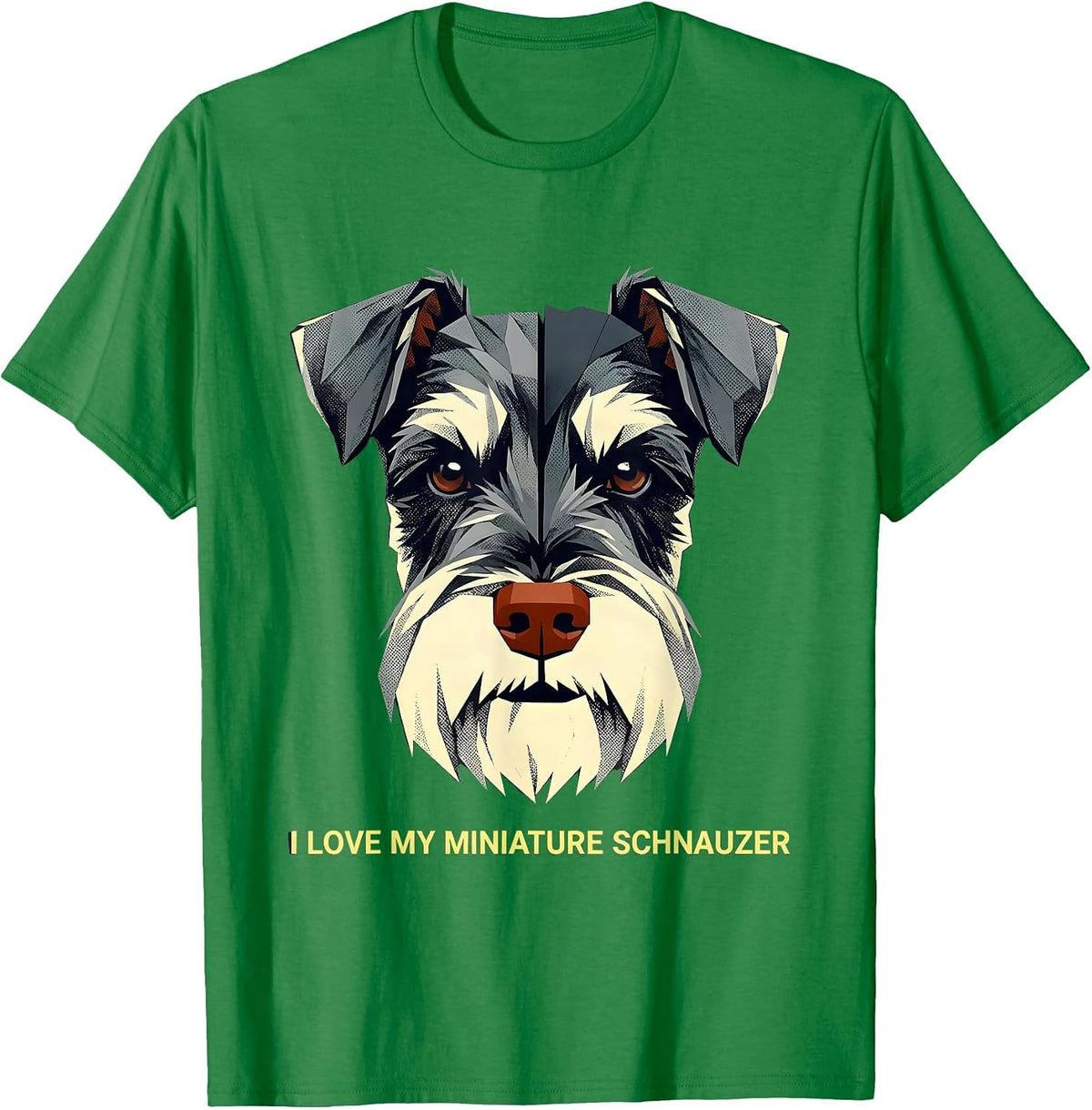 Men's I Love My Miniature Schnauzer Funny Dog Lover Gift T-Shirt - Kelly Green