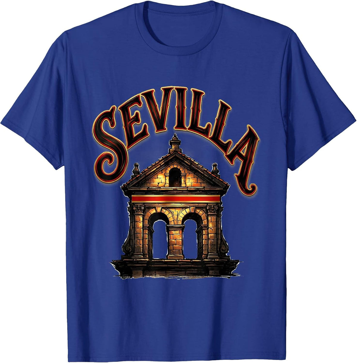 SEVILLA Spain Flag Heritage Pride Spanish Roots Souvenir T-Shirt - Royal Blue